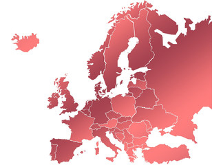 Carte Europe Dégradé Rouge