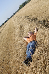 Naklejka na ściany i meble adulte relaxant dans un champ de blé