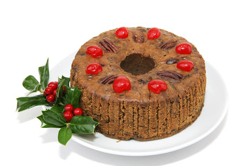 Whole Fruitcake Isolated