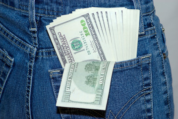 Banknotes in a pocket