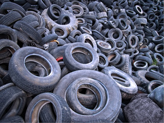 Landfill of tires