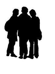 silhouettes groupe d'ado