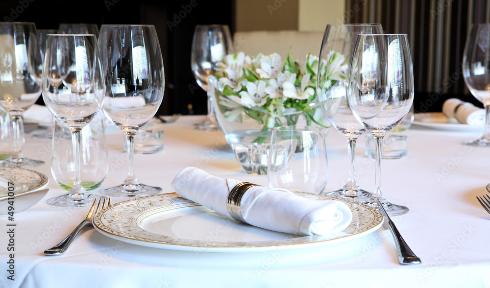 Wall mural fancy table set for a dinner