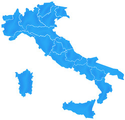Carte Italie Bleu Satin