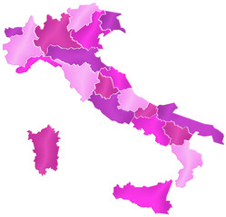 Carte Italie Camaieu Rose