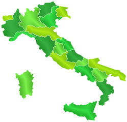 Obraz premium Carte Italie Camaieu Vert