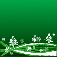 For&ecirc;t de sapin sous la neige - illustration