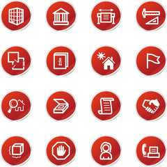 red sticker building icons