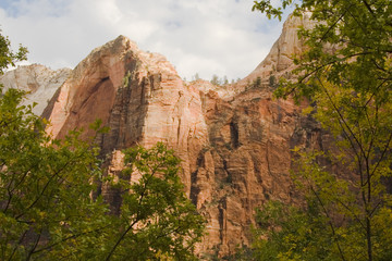 Fototapeta na wymiar Large Rock Formation in Zion National Park