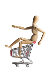 Mannequin in a shopping cart