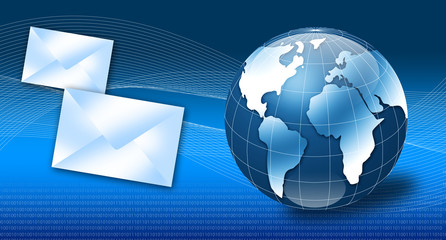 Internet email concept with 3d globe