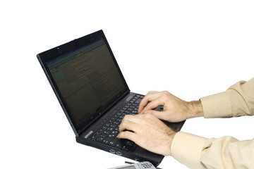 typing hands keyboard laptop