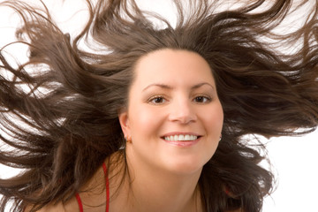 Fototapeta premium woman with fly hair