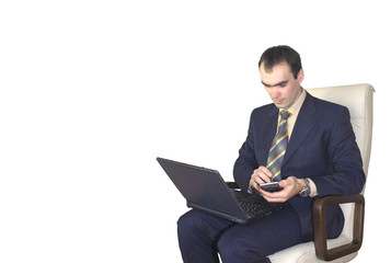 businessman PDA Laptop