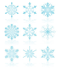 Fototapeta na wymiar Collection snowflakes, element for design, vector illustration