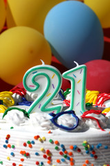 Fototapeta na wymiar Tort urodzinowy - Dwadzieścia jeden