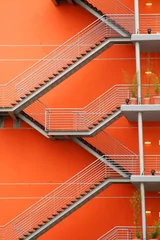 Peel and stick wall murals Stairs Orange stairs