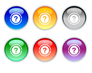 six color crystal question icons and buttons