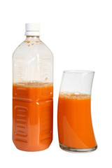 Bottle and Glass of Organic Veg and Fruit Juice