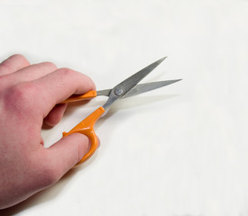 Man Hand with Scissors
