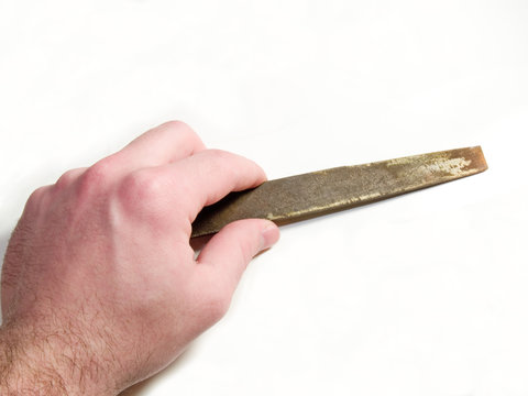 Man Hand with Metal File