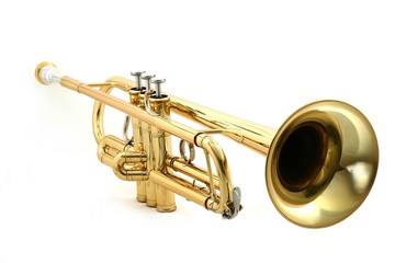 gold trumpet - obrazy, fototapety, plakaty