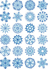 Snowflakes vectors icon set and design elements
