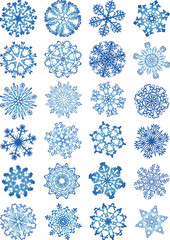   Snowflakes vectors icon set and design elements