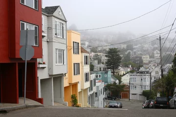 Zelfklevend Fotobehang Foggy morning in San Franciso © logoboom