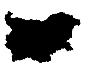 Detailed b/w map of Bulgaria