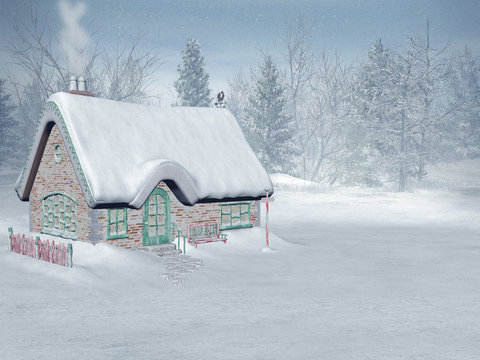 Xmas time,  santa's cottage