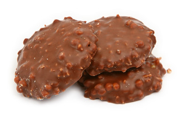 three chocolate cookies