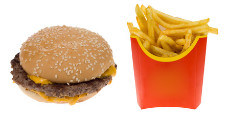 Hamburger and fries