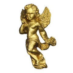 antique sculpture of a golden angel
