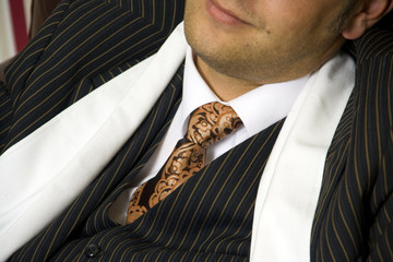 retro. vintage. man in three-piece suit.