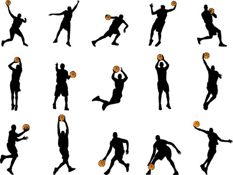 15 Basketball Silhouettes