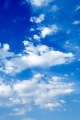 The beautiful white clouds on background blue sky.