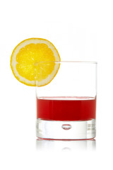 Fresh juice with lemon slice