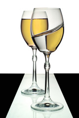 Two wine glasses