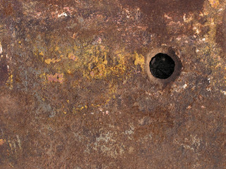 Textura en metal con agujero