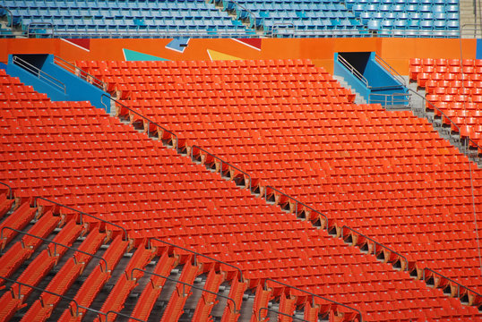 Orange stadium seats
