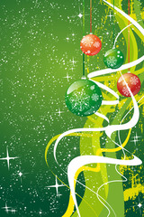Christmas/winter background with balls, snowflakes, stars