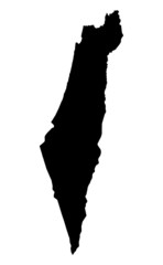 Detailed isolated map of Israel