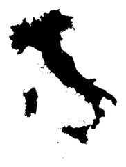 Detailed b/w map of Italy
