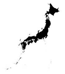 Detailed b/w map of Japan