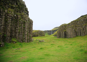View through basalt columns