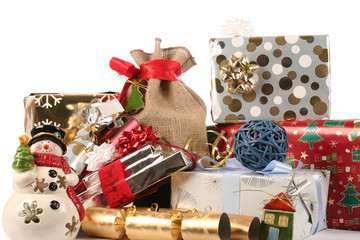 snowman and gifts, wraps