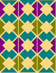 Abstract ornamental geometric forms in retro colors scheme