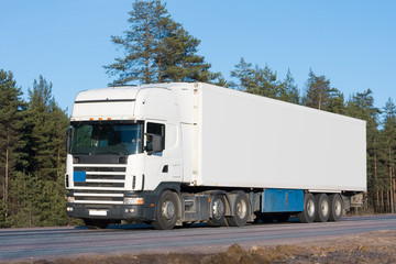 blank white van truck on road of "business vehicles" series