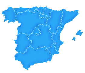 Carte Espagne Bleu Satin